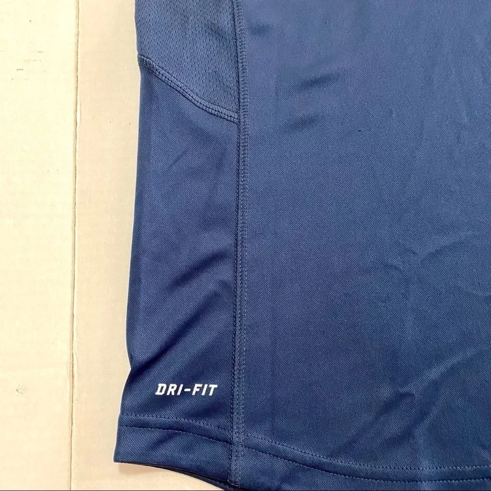 Blue White Nike Dri-Fit Team Athletic Jersey Shirt Large V-Neck Sport Jersey